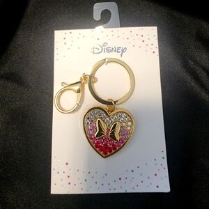 Disney Gold Heart Bag Charm Keychain